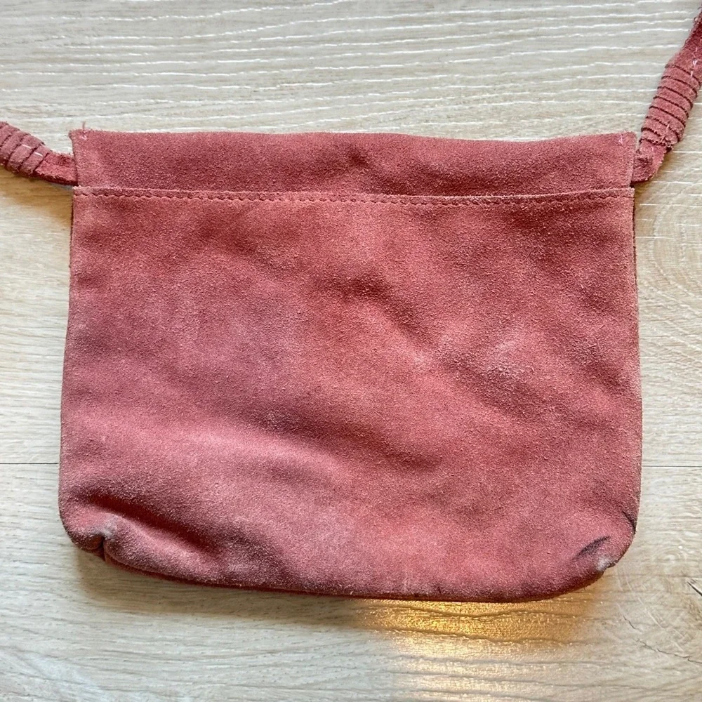Urban Outfitters Suede Crossbody Bag Foldover Boho Y2K Dusty Rose Small Festival